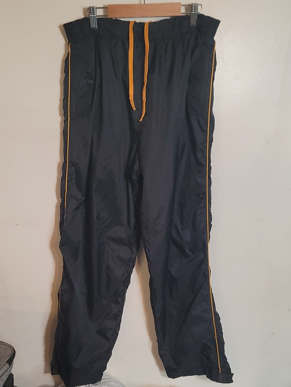 Athletech Black Joggers with Yellow Gold Piping